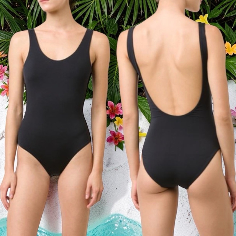 Onia Kelly One Piece Swimsuit Black Capsule Minimalist Resort Coastal Chic XS/S